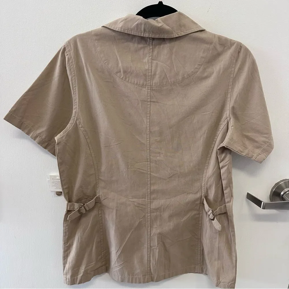Susan Bristol Women Button‎ Front Khaki Top
